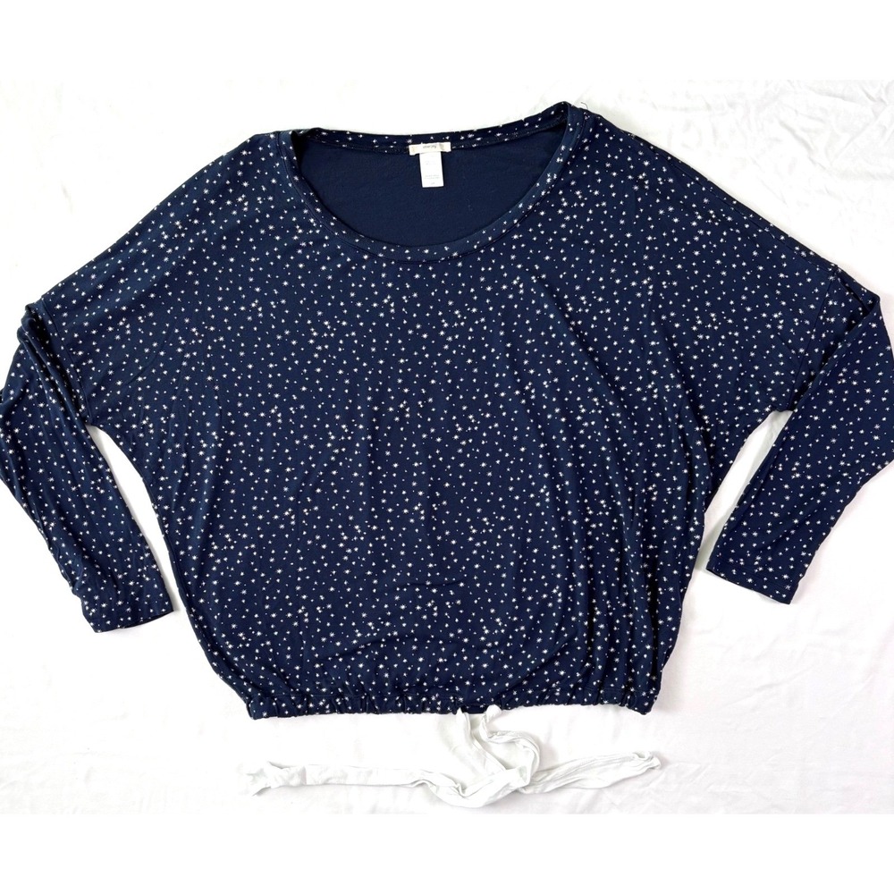 Eberjey Gisele Slouchy Pajama‎ Top Small Star Print Batwing Celestial Cozy Soft - Picture 5 of 8